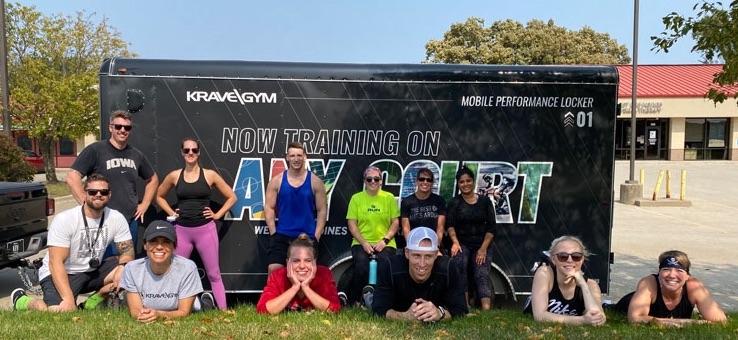 Image showing Team Training on Krave's Any court mobile trailer workout